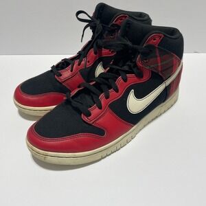 Nike Dunk High Retro SE Plaid University Red Black DV0826-001 Mens 10